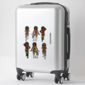 Rood Geel Camo Zilver Danser #1 Sticker (Koffer)