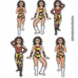Rood Geel Camo Zilver Danser #2 Sticker