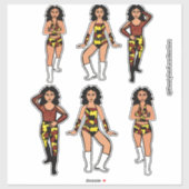 Rood Geel Camo Zilver Danser #2 Sticker (Vel)