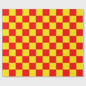 Rood Geel Check Checkered Pattern Design Cadeaupapier (Vlak)