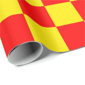 Rood Geel Check Checkered Pattern Design Cadeaupapier (Rol Hoek)