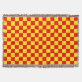 Rood Geel Check Checkered Pattern Design Deken (Voorkant)