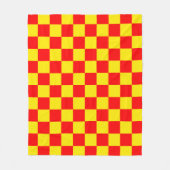 Rood Geel Check Checkered Pattern Design Fleece Deken (Voorkant)
