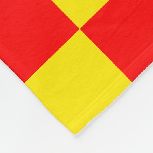 Rood Geel Check Checkered Pattern Design Fleece Deken (Hoek)