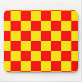 Rood Geel Check Checkered Pattern Design Muismat (Voorkant)