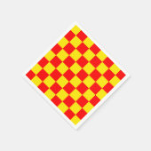 Rood Geel Check Checkered Pattern Design Servet (Hoek)