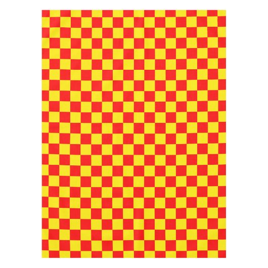 Rood Geel Check Checkered Pattern Design Tafelkleed (Voorkant)