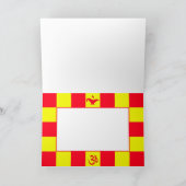 Rood & Geel Check Diwali Kaart (Binnen)