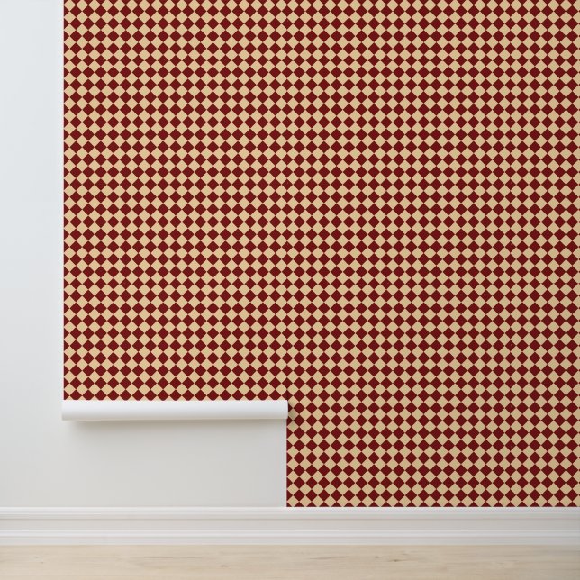 Rood Geel Checker Diamant Patroon Behang (Applicatie)