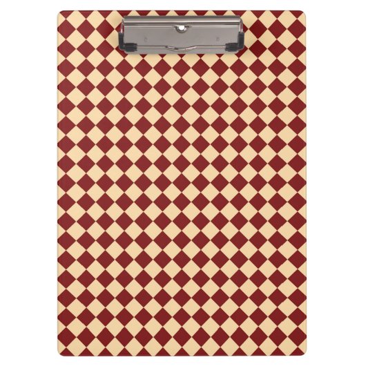 Rood Geel Checker Diamant Patroon Klembord (Voorkant)