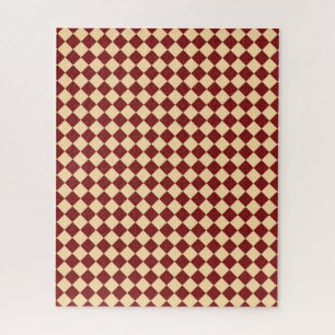Rood Geel Checker Diamant Patroon Legpuzzel