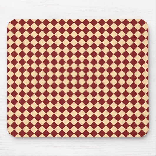 Rood Geel Checker Diamant Patroon Muismat (Voorkant)
