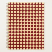 Rood Geel Checker Diamant Patroon Planner (Voorkant)