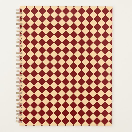 Rood Geel Checker Diamant Patroon Planner (Voorkant)