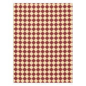 Rood Geel Checker Diamant Patroon Tafelkleed (Voorkant)
