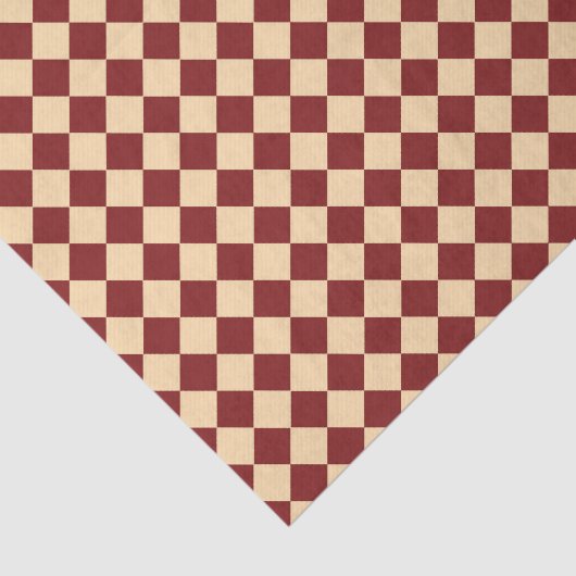 Rood Geel Checker Diamant Patroon Tissuepapier (Detail)