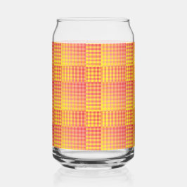Rood Geel Dambord Abstract Patroon Blikvorm Glas
