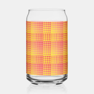 Rood Geel Dambord Abstract Patroon Blikvorm Glas