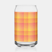 Rood Geel Dambord Abstract Patroon Blikvorm Glas (Achterkant)