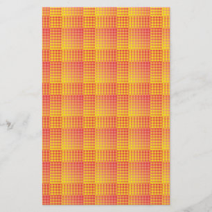 Rood Geel Dambord Abstract Patroon Briefpapier