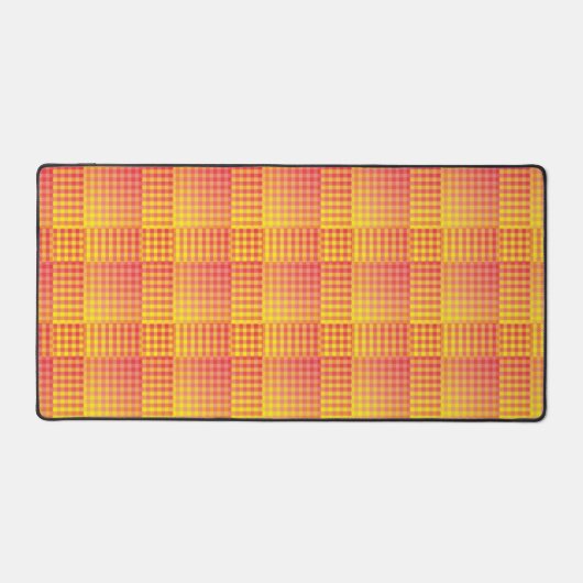 Rood Geel Dambord Abstract Patroon Bureaumat (Voorkant)