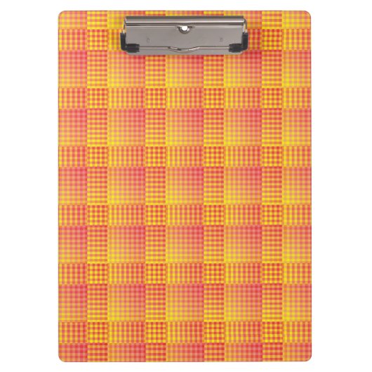 Rood Geel Dambord Abstract Patroon Klembord (Voorkant)