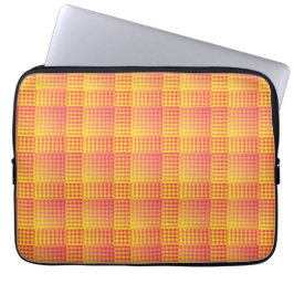 Rood Geel Dambord Abstract Patroon Laptop Sleeve