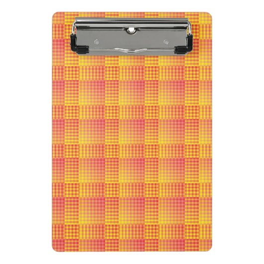 Rood Geel Dambord Abstract Patroon Mini Klembord (Voorkant)