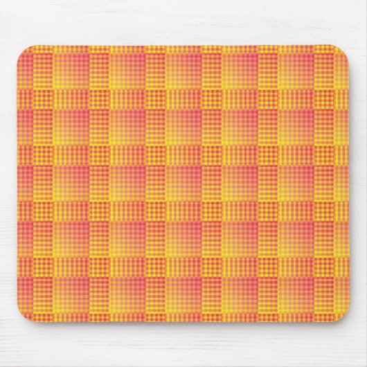 Rood Geel Dambord Abstract Patroon Muismat (Voorkant)