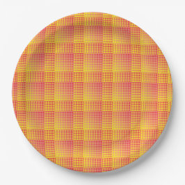 Rood Geel Dambord Abstract Patroon Papieren Bordje
