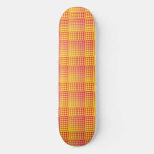 Rood Geel Dambord Abstract Patroon Persoonlijk Skateboard