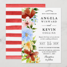 Rood Geel en Blauw Boho Bloemen Bruiloft