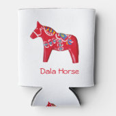 Rood, geel en blauw Dala Horse Blikjeskoeler (Voorkant)
