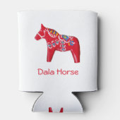 Rood, geel en blauw Dala Horse Blikjeskoeler (Achterkant)