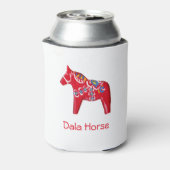 Rood, geel en blauw Dala Horse Blikjeskoeler (Blikje Achterkant)