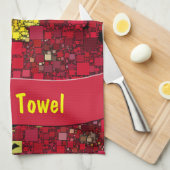 Rood, geel en gouden minikerassen theedoek (Quarter Fold)