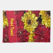 Rood, geel en gouden minikerassen theedoek (Horizontaal)