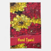 Rood, geel en gouden minikerassen theedoek (Verticaal)