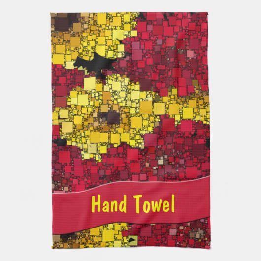 Rood, geel en gouden minikerassen theedoek (Verticaal)