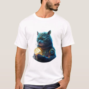 Rood geel en groen fractaal ontwerp t-shirt