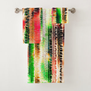 Rood geel en groen gestreept gesneden papier bad handdoek