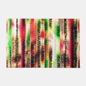 Rood geel en groen gestreept gesneden papier deurmat (Voorkant)