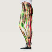 Rood geel en groen gestreept gesneden papier leggings (Links)
