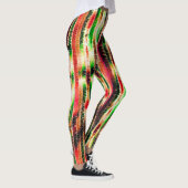 Rood geel en groen gestreept gesneden papier leggings (Rechts)