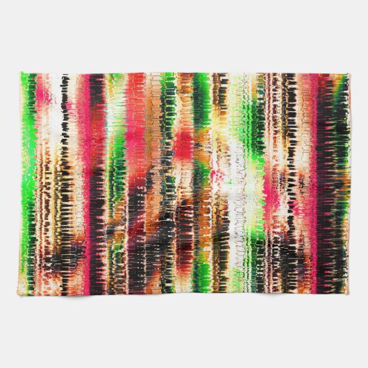 Rood geel en groen gestreept gesneden papier theedoek (Horizontaal)