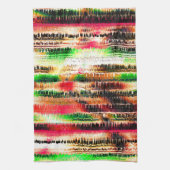 Rood geel en groen gestreept gesneden papier theedoek (Verticaal)