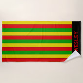 Rood Geel en Groen Rasta Gestreept Strandlaken (Voorkant)