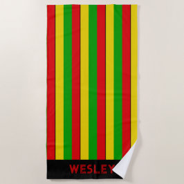 Rood Geel en Groen Rasta Gestreept Strandlaken