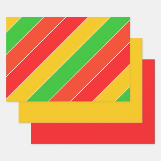 Rood, geel en limoengroen inpakpapier vel (Set)