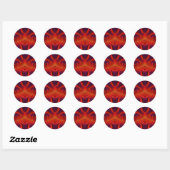 Rood, geel en Paarse ~ Classic Round Sticker (Vel)